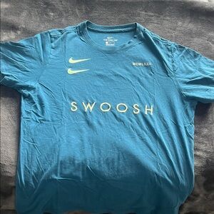 Nike Men's Teal Swoosh Logo Short Sleeve Tee